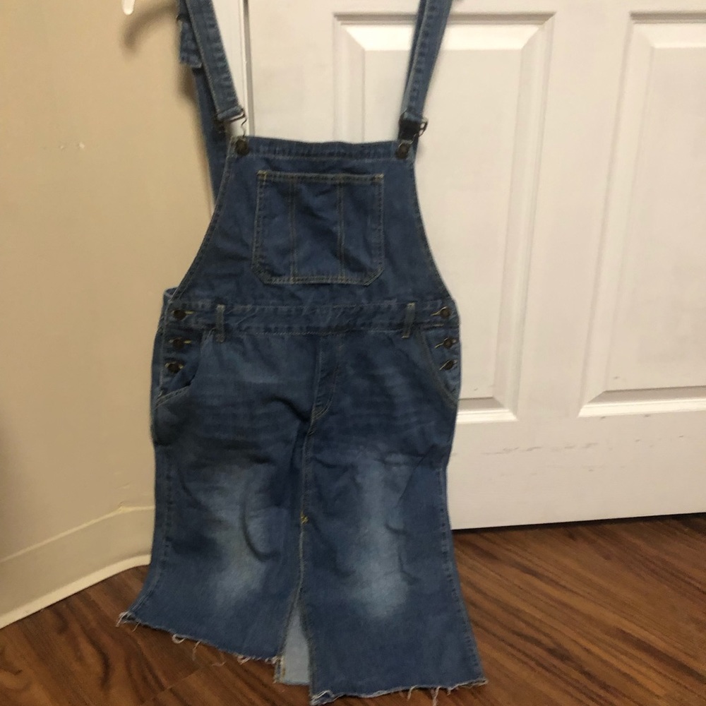 Denim skirt overalls